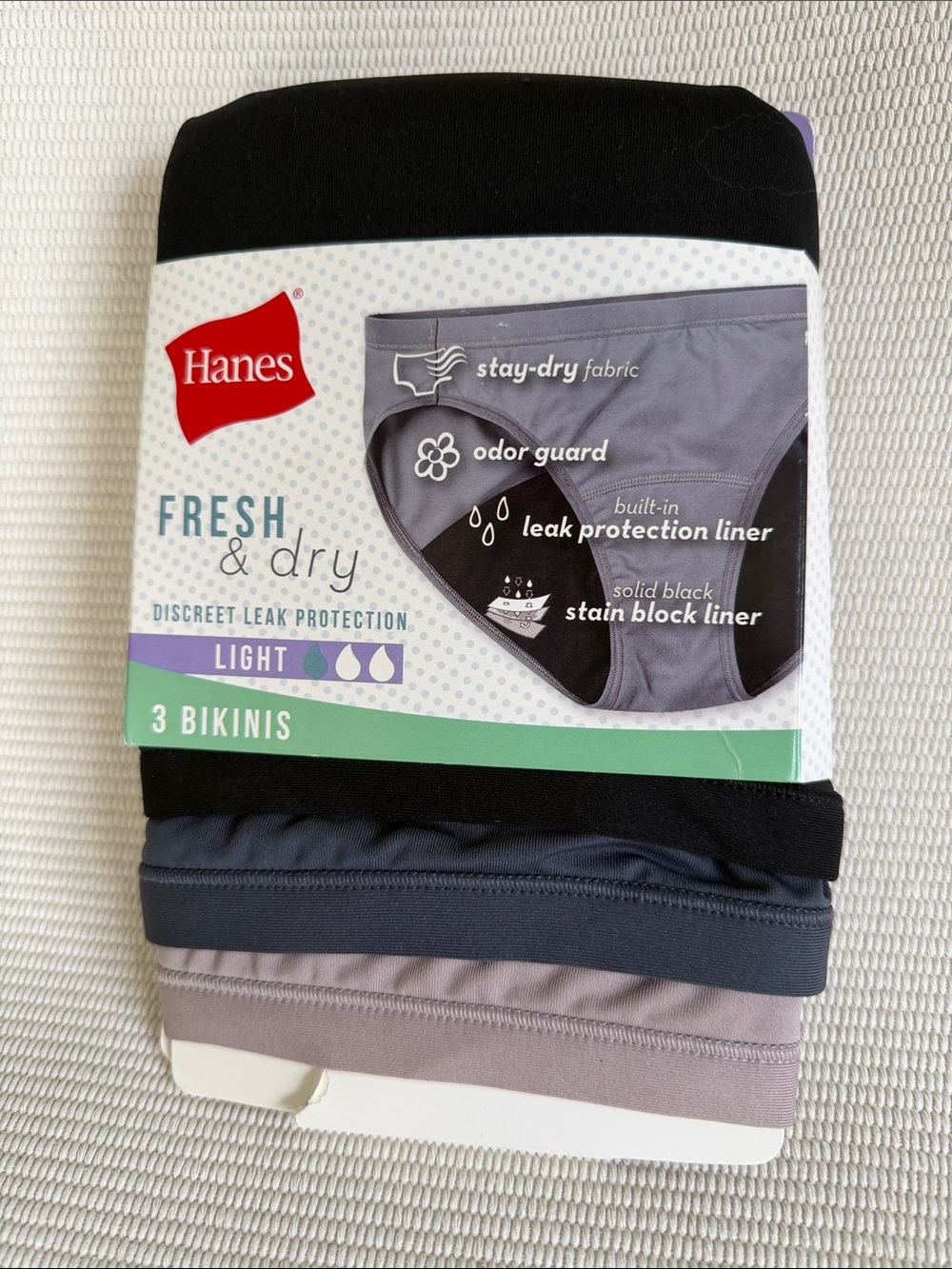 Hanes Women’s Briefs 3-Pack in Black, Dark Gray, Taupe